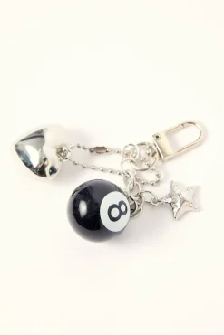 8 Ball Keyring Black