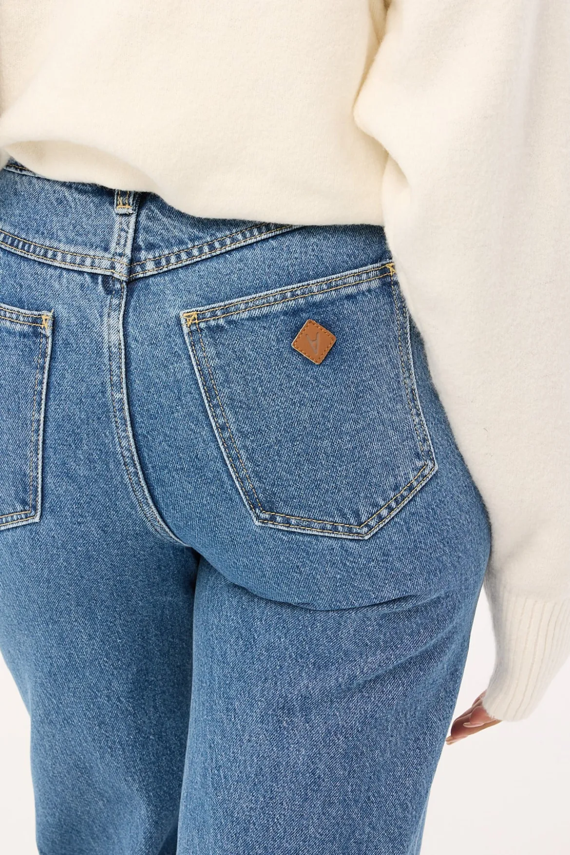 94 High And Wide Cuffed Jean Eva Organic Blue