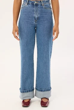 94 High And Wide Cuffed Jean Eva Organic Blue