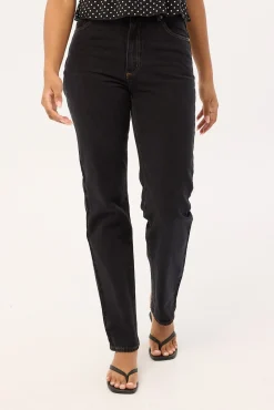 94 High Waisted Straight Jean Cara Organic Black