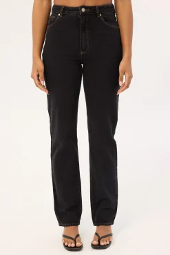 94 High Waisted Straight Jean Cara Organic Black