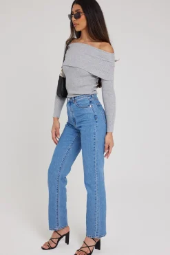 94 High Waisted Straight Jean Parker Organic Blue