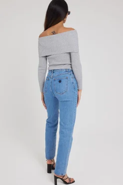 94 High Waisted Straight Jean Parker Organic Blue