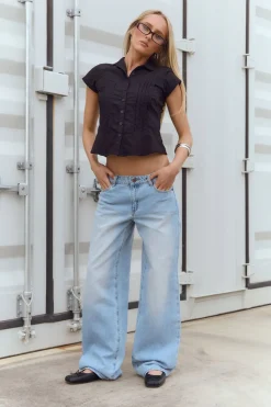 99 Low Baggy Jean Kaia Worn Light Blue