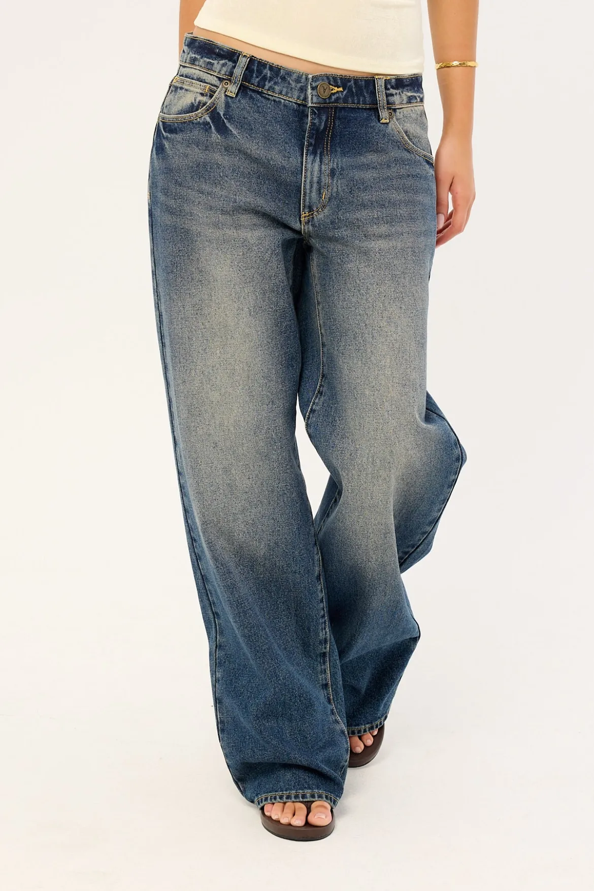 99 Low Baggy Jean Miley Bleach Blue