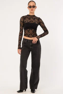 99 Low Baggy Petite Jean Heidi Black