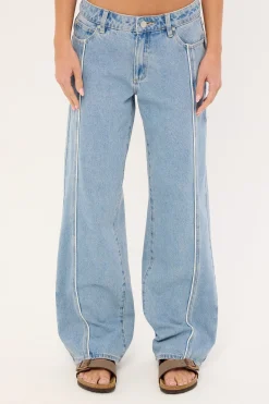 99 Low Baggy Piping Jean Paris Blue