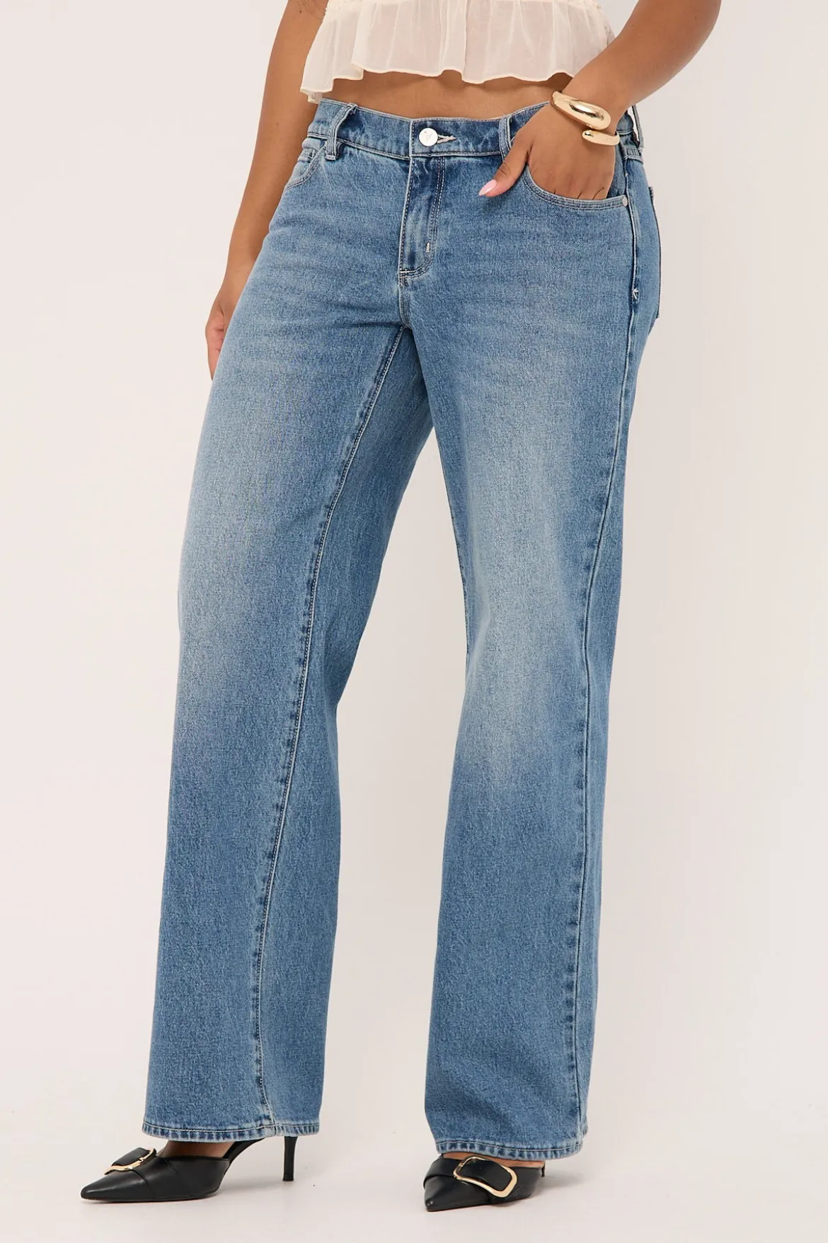 99 Low Rise Wide Jean Kim Blue