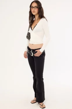 00 Low Skinny Flare Kick Jean Brie Black