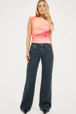 99 Low Wide Jean Rihanna Organic Dark Blue
