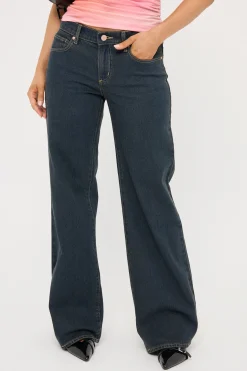 99 Low Wide Jean Rihanna Organic Dark Blue