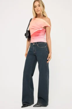 99 Low Wide Jean Rihanna Organic Dark Blue