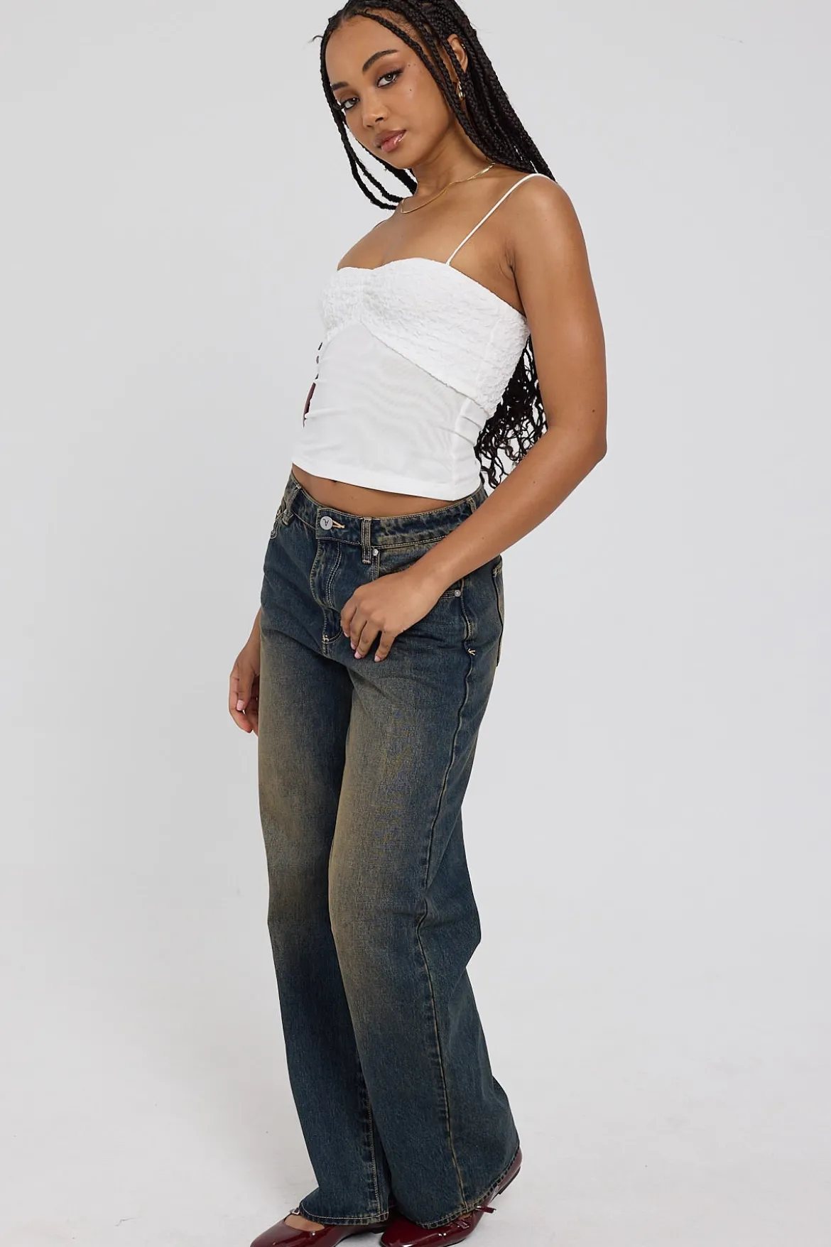 95 Mid Baggy Jean Quinn Worn Organic Blue/Brown