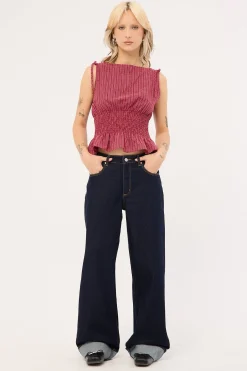 95 Mid Baggy Jean Richie Turn Up Dark Blue Denim