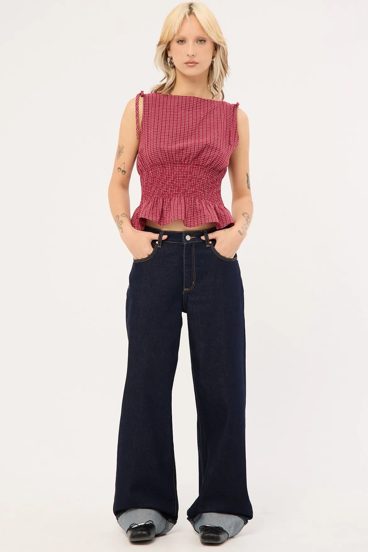 95 Mid Baggy Jean Richie Turn Up Dark Blue Denim