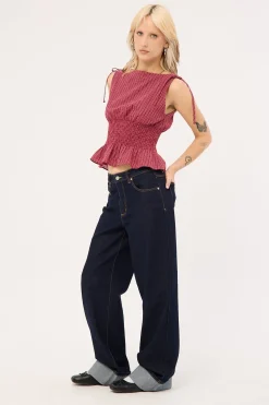 95 Mid Baggy Jean Richie Turn Up Dark Blue Denim