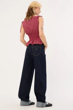 95 Mid Baggy Jean Richie Turn Up Dark Blue Denim