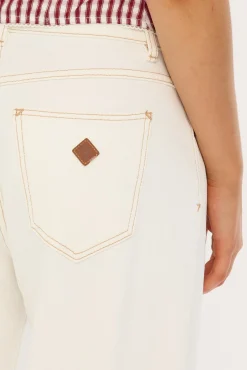 95 Mid Baggy Petite Jean White