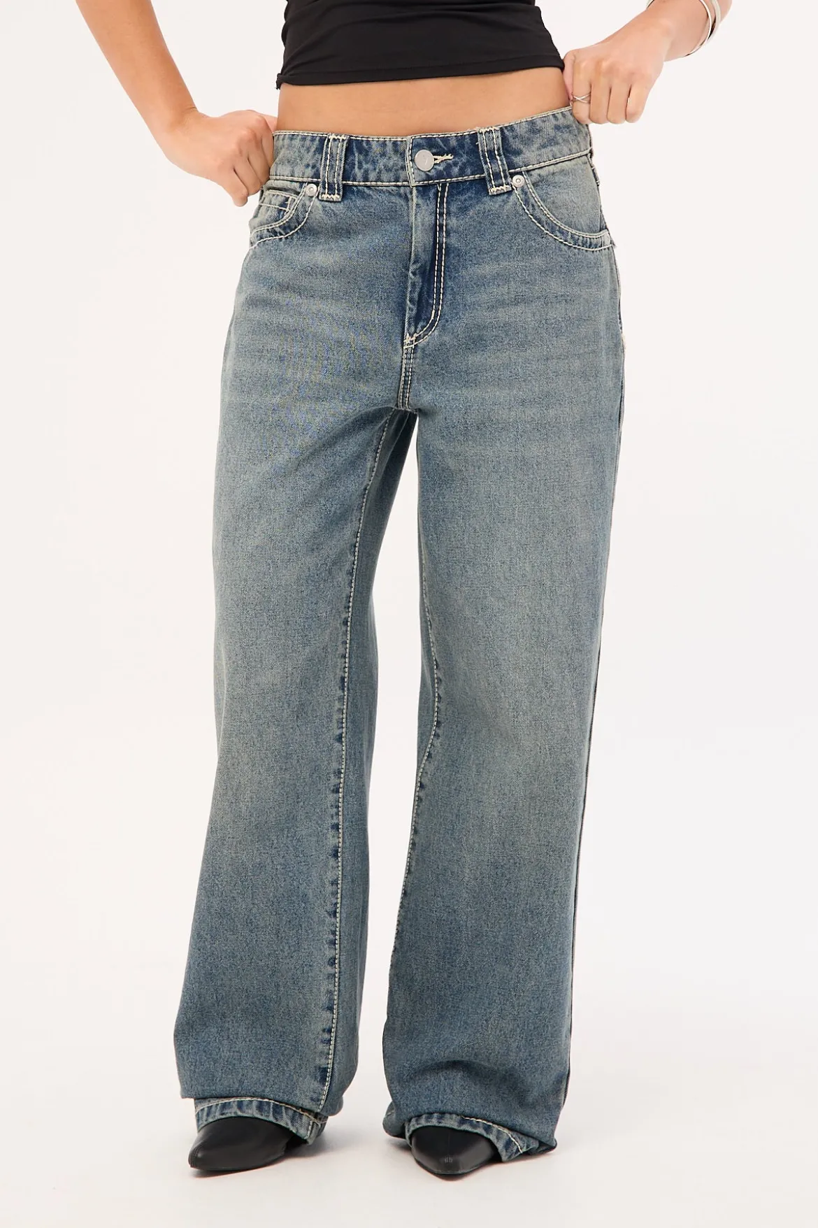 95 Mid Rise Baggy Jean Amber Washed Blue