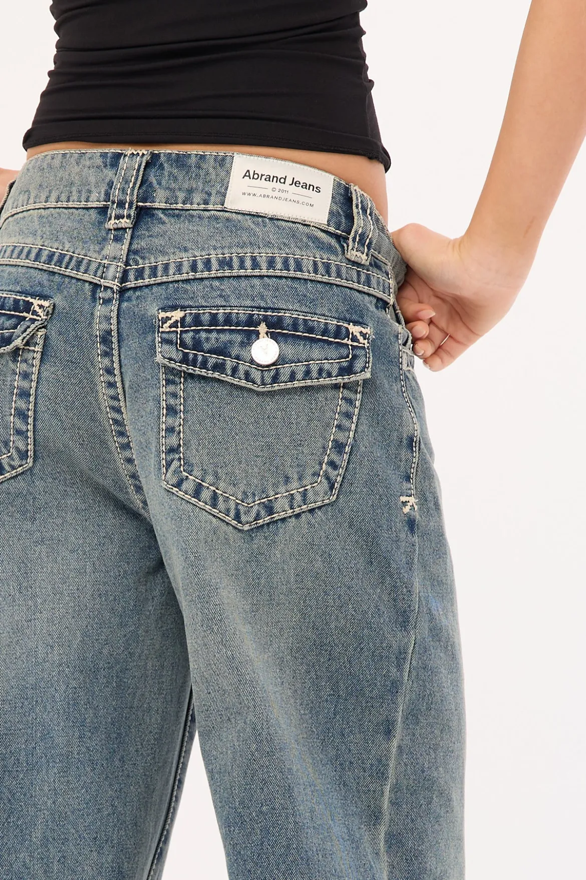 95 Mid Rise Baggy Jean Amber Washed Blue