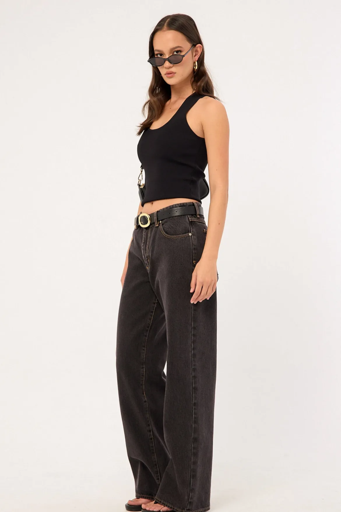 95 Mid Rise Baggy Jean Cara Organic Black