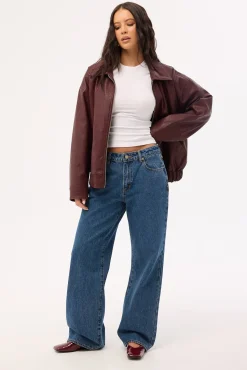 95 Mid Rise Baggy Petite Jean Bella Blue