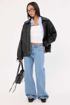 95 Mid Rise Baggy Petite Jean Gigi Blue