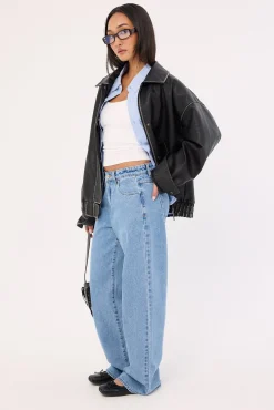 95 Mid Rise Baggy Petite Jean Gigi Blue