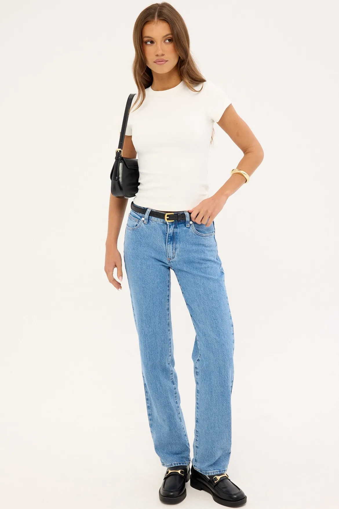 95 Mid Straight Denim Jean Debbie Blue