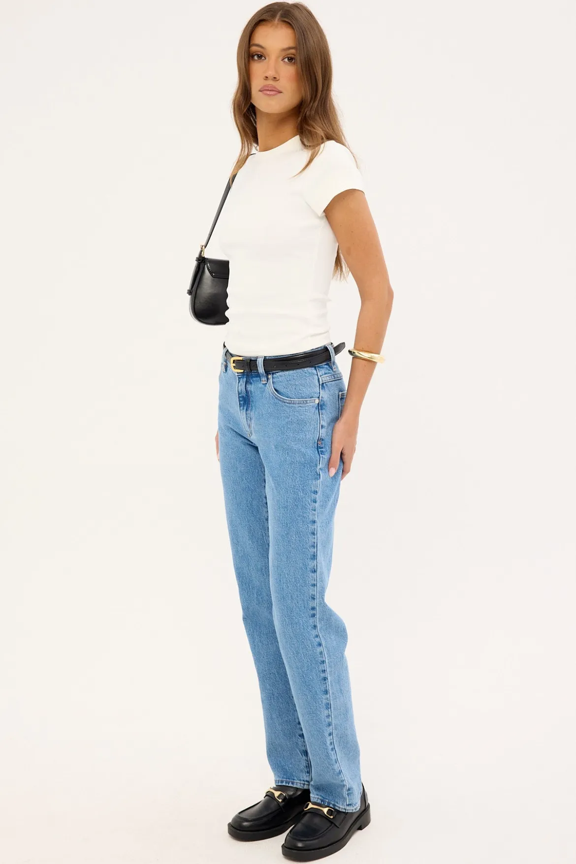 95 Mid Straight Denim Jean Debbie Blue