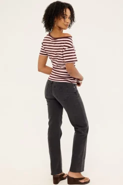 95 Mid Straight Jean Sophie Black