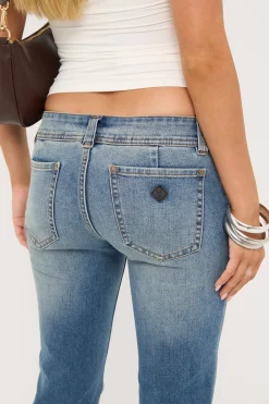 00 Super Low Skinny Kick Flare Jean Petra Blue