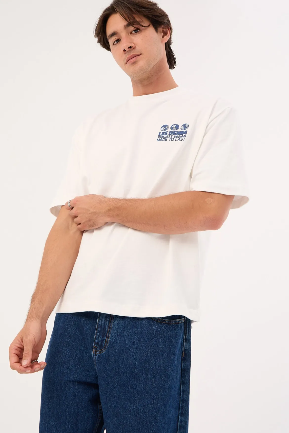 3 Worlds Box Cutter Tee White