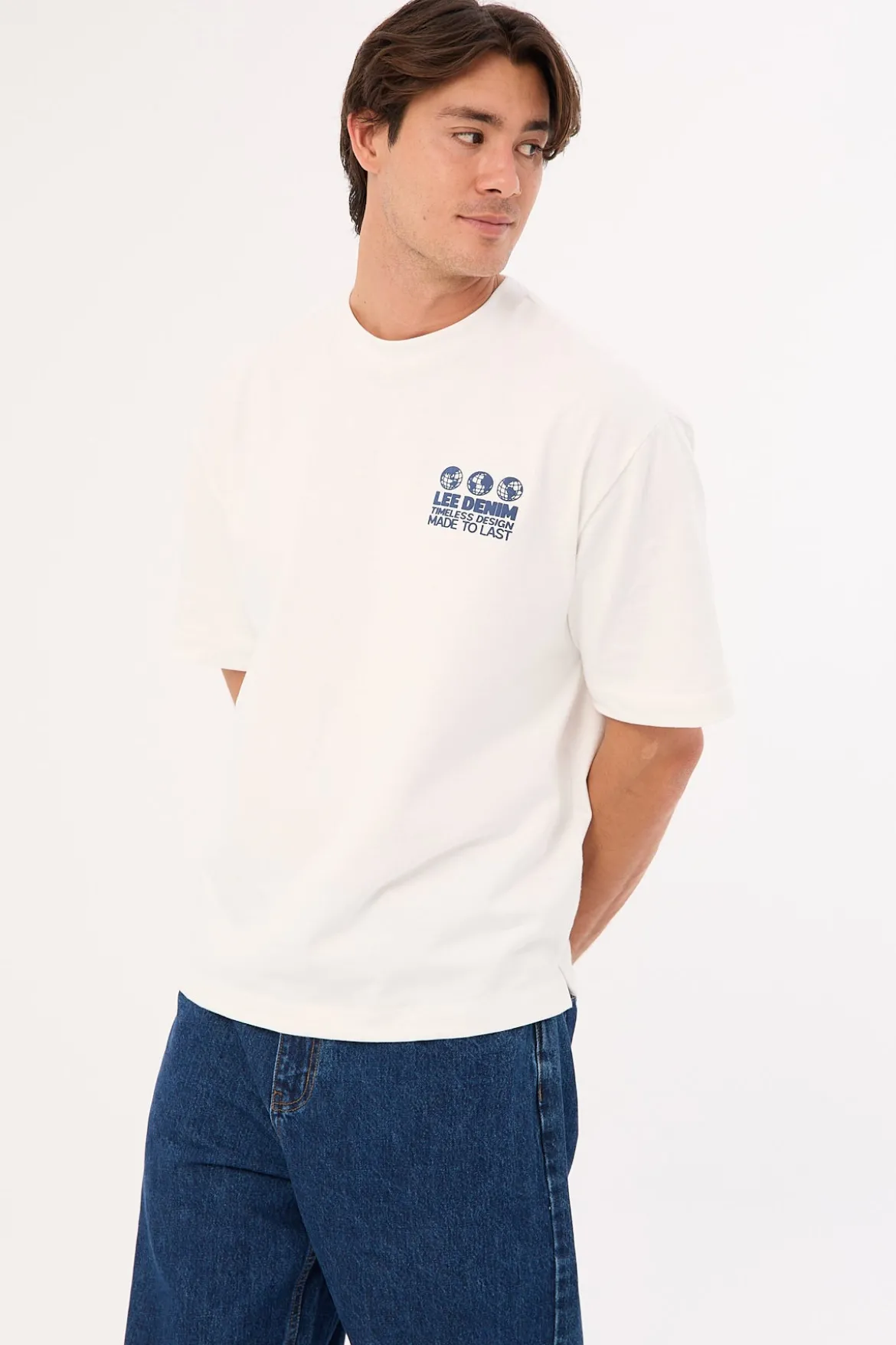3 Worlds Box Cutter Tee White