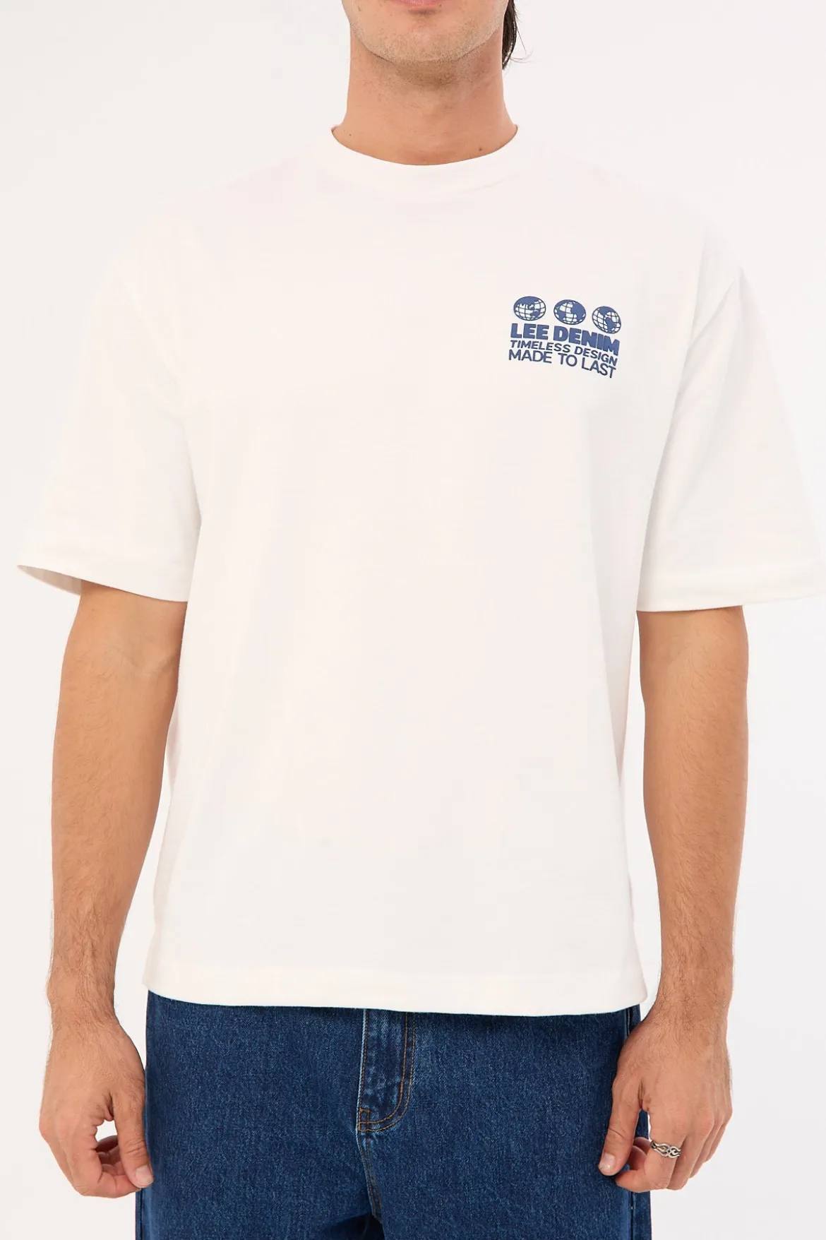 3 Worlds Box Cutter Tee White