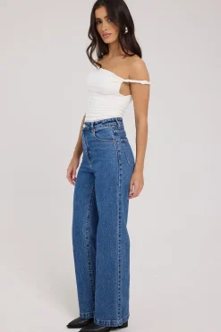 A 94 High Waisted Wide Jean Chantell Organic Blue