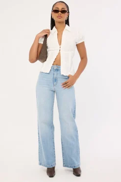 A 94 High Waisted Wide Jean Jessie Blue