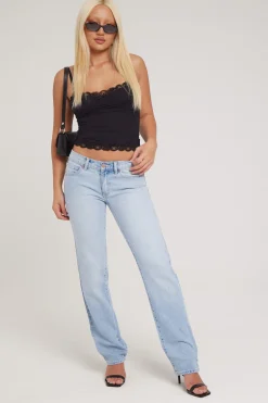 A 99 Low Rise Straight Jean Gina Blue