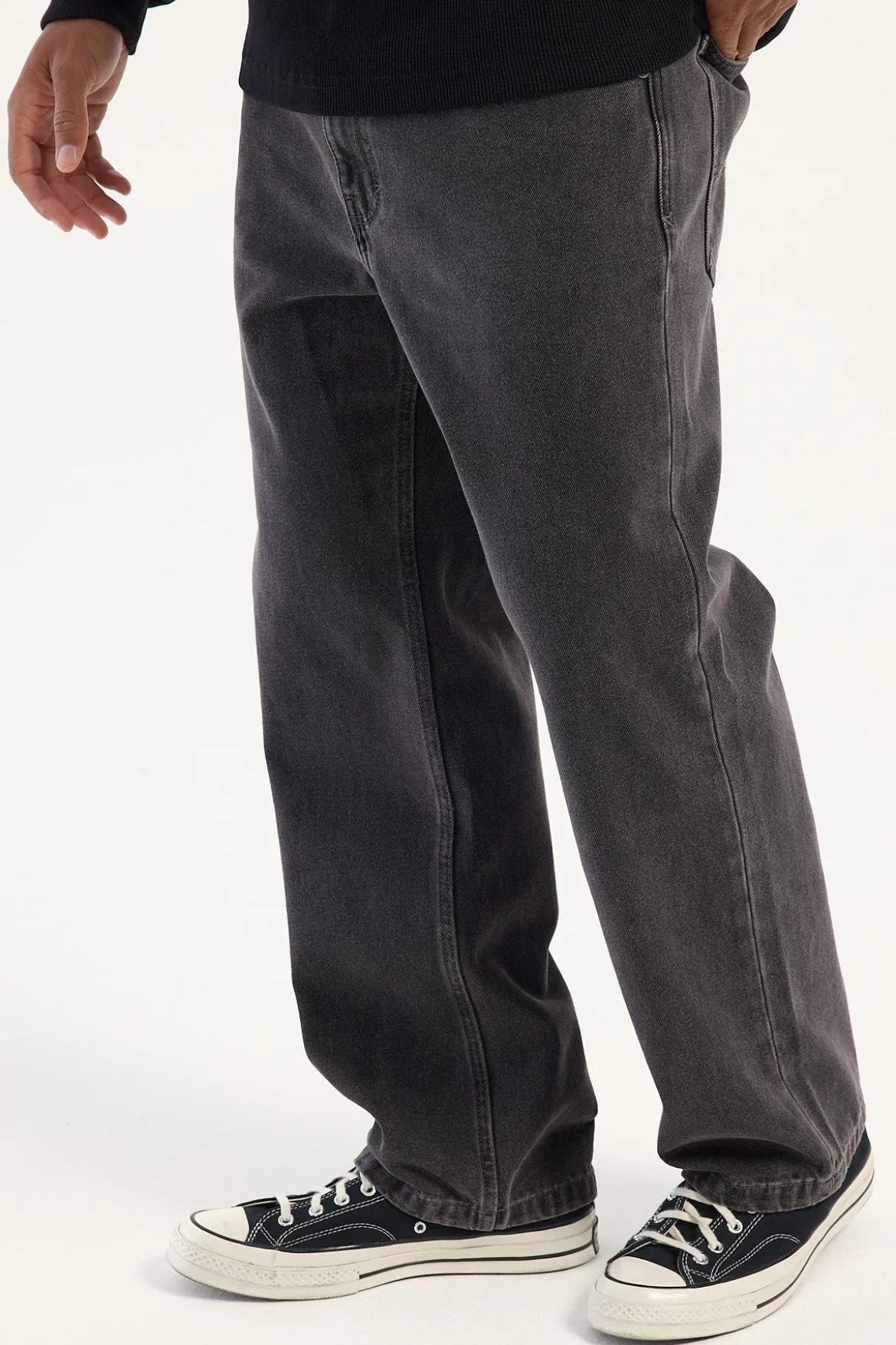 A5 Baggy Crop Jean Bazza Washed Black