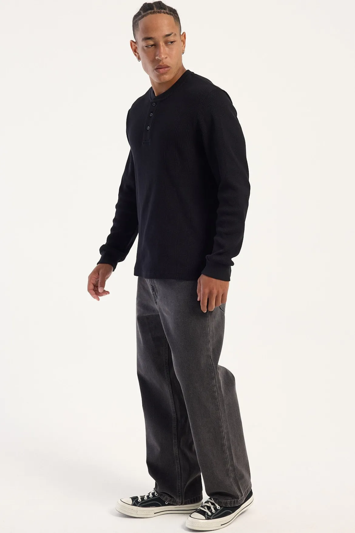 A5 Baggy Crop Jean Bazza Washed Black
