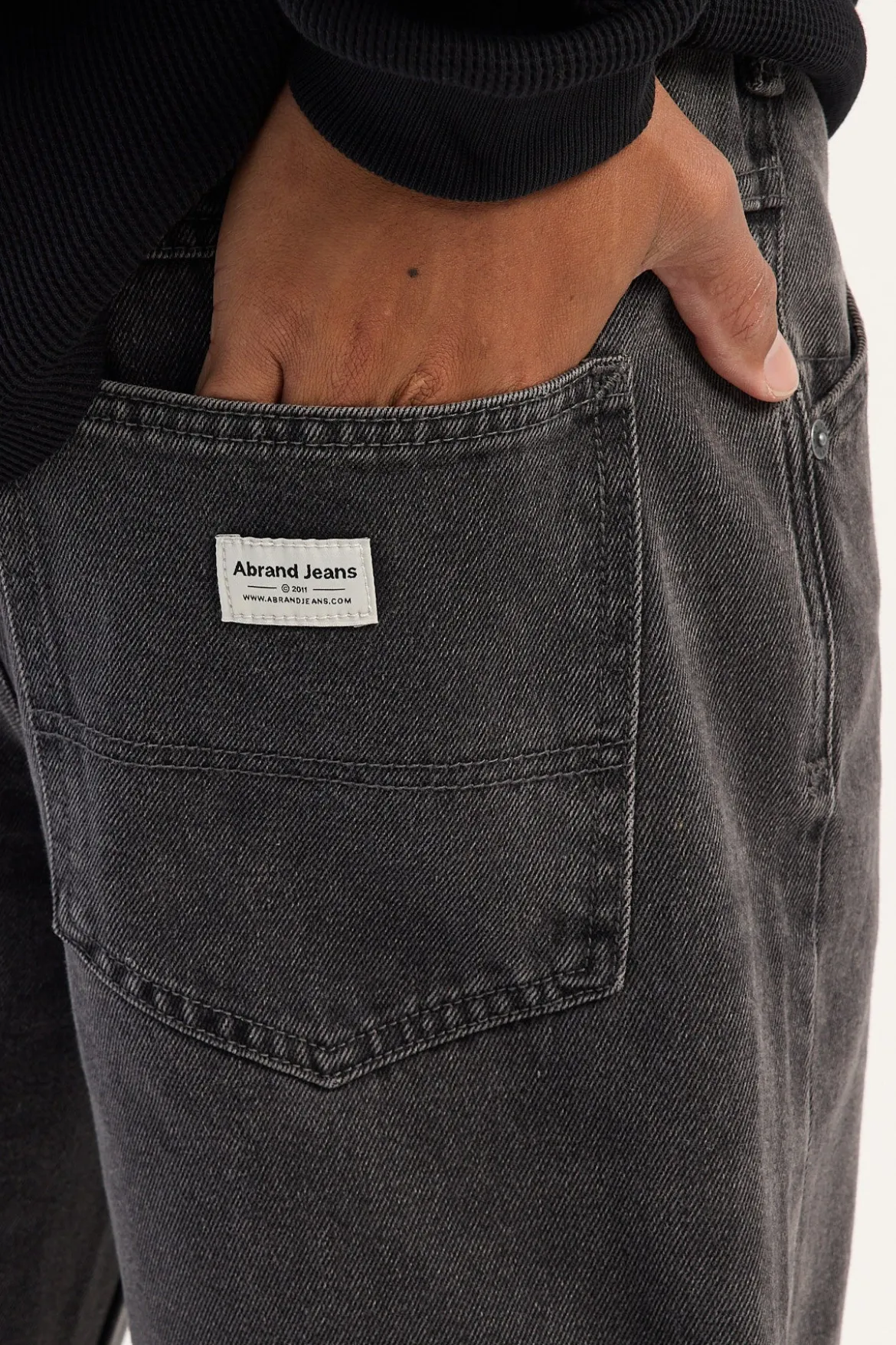 A5 Baggy Crop Jean Bazza Washed Black