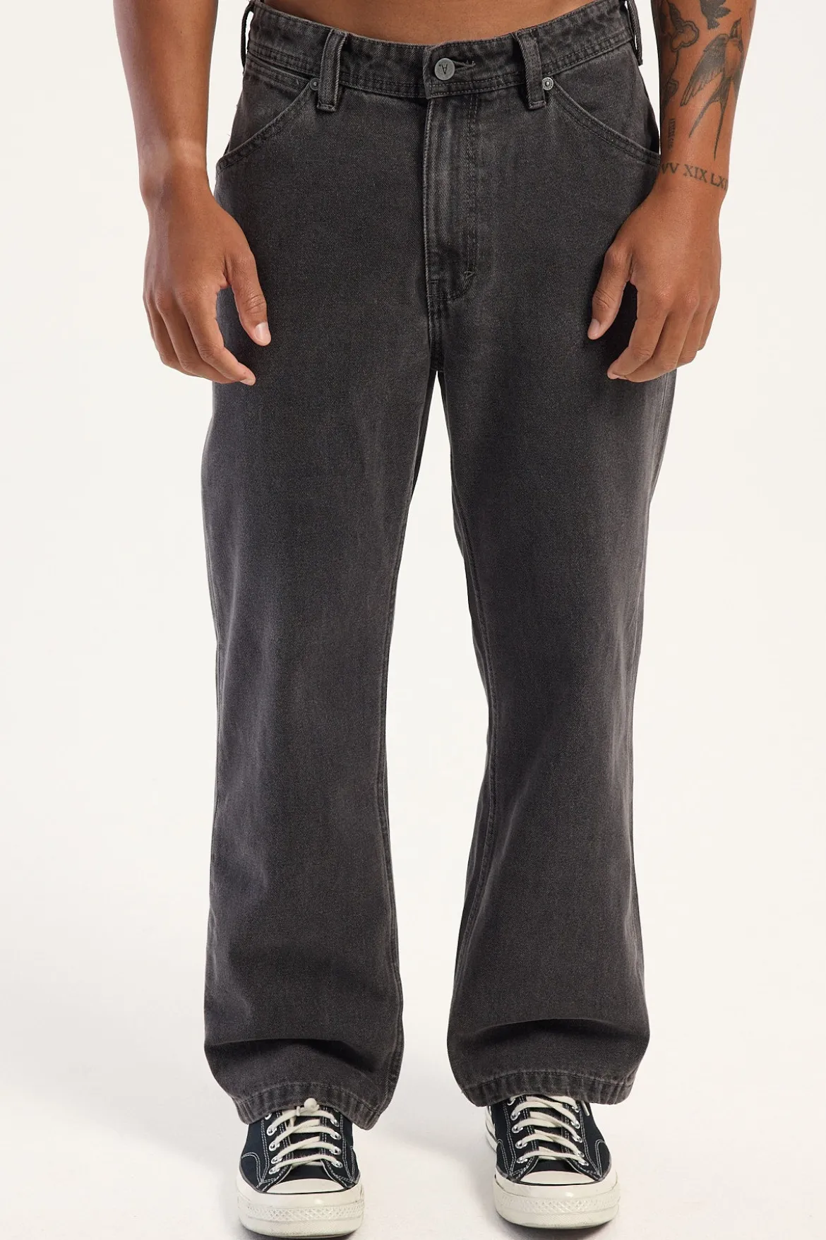 A5 Baggy Crop Jean Bazza Washed Black