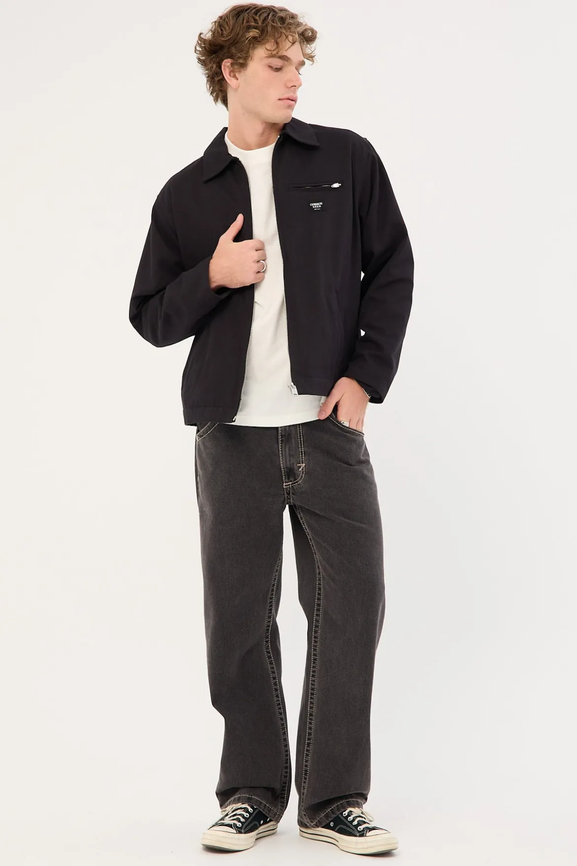 A5 Big Stitch Jean Frank Washed Black