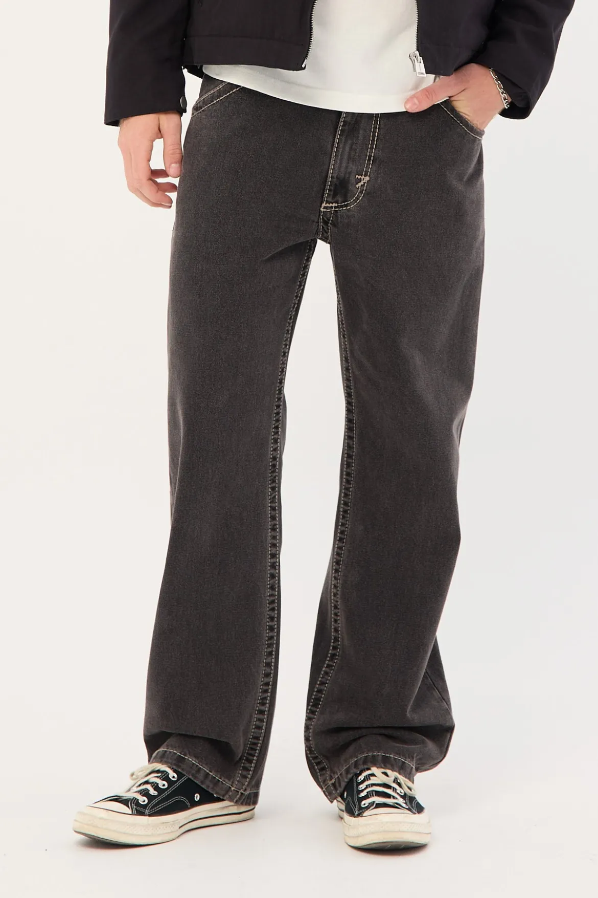 A5 Big Stitch Jean Frank Washed Black