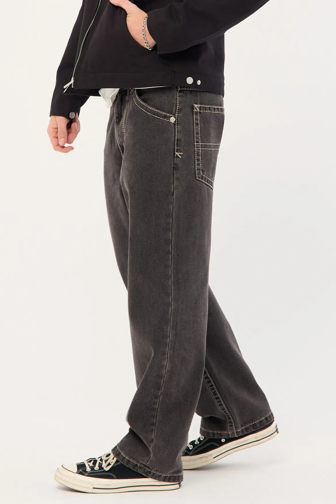 A5 Big Stitch Jean Frank Washed Black