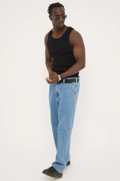 A5 Davis Flame Baggy Jean Bleached Vintage Indigo