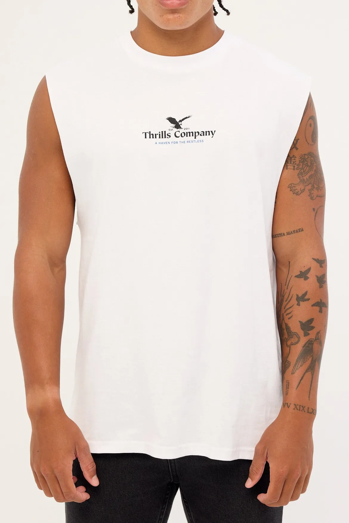 A Haven For The Restless Merch Fit Muscle Tee Merch White