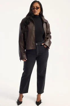 A Venice High Waisted Straight Jean Charo Black