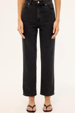 A Venice High Waisted Straight Jean Charo Black