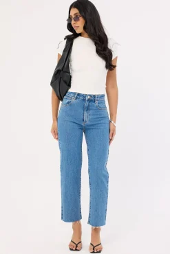 A Venice Straight High Rise Jean Denise Blue
